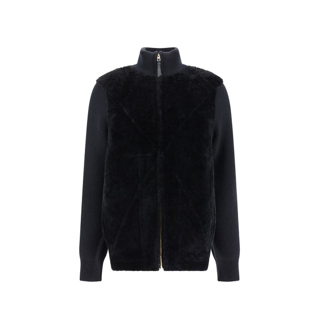 Veste Loewe Puzzle Fold en peau lainée — noire