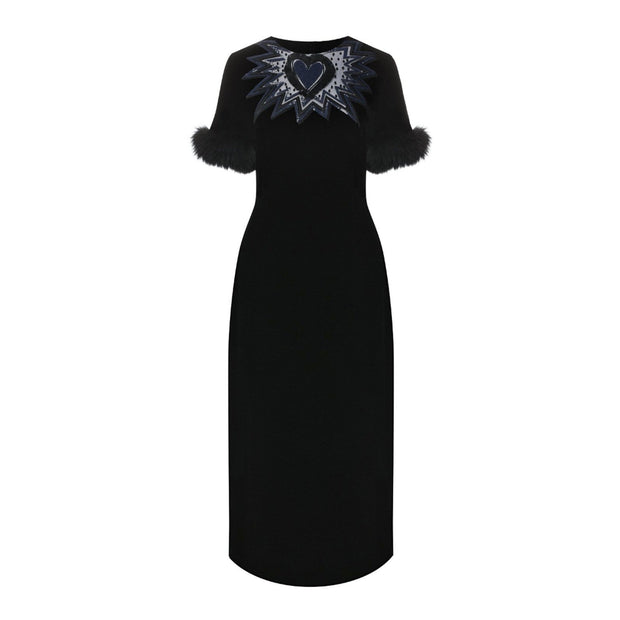 Robe midi Fendi en velours noir