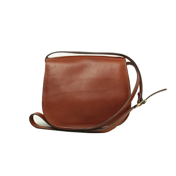 Sac bandoulière femme Old Angler en cuir pleine fleur teck — vue principale