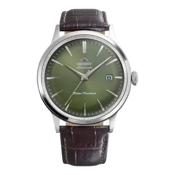 Montre homme Orient Bambino RA-AC0029E30B cadran vert bracelet cuir brun