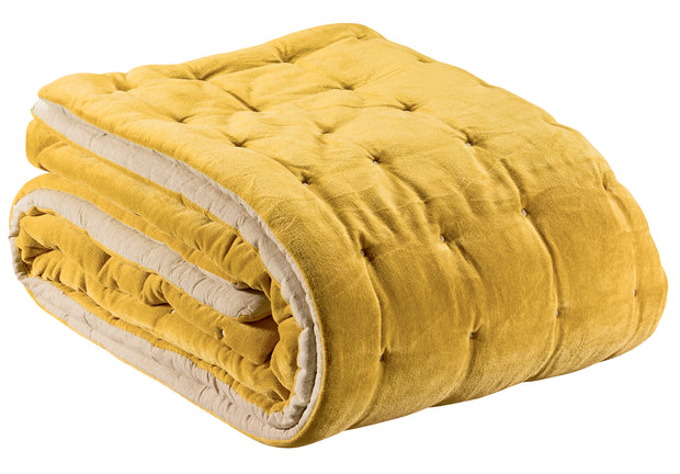 Jeté uni Elise finition capiton Mais 240 x 260 — Vivaraise