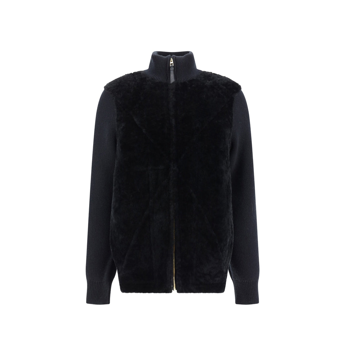Veste Loewe Puzzle Fold en peau lainée — noire