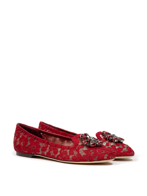 Ballerines Dolce & Gabbana Vally en dentelle — rouge corail