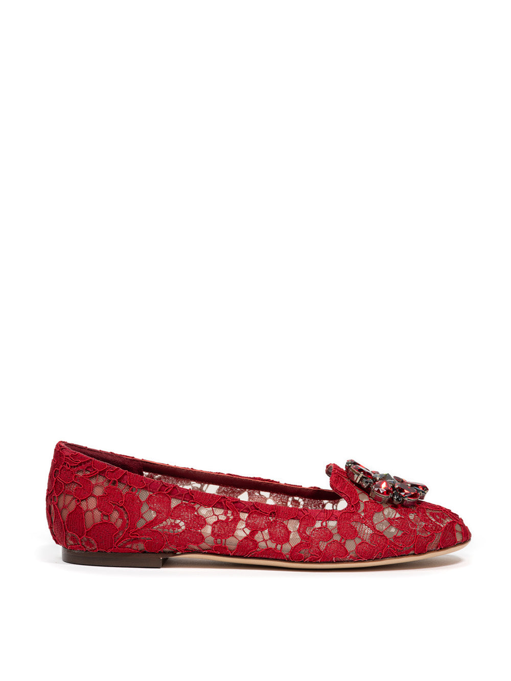Ballerines Dolce & Gabbana Vally en dentelle — rouge corail