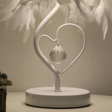 LED Feather Heart Crystal Table Lamp for Home Decor