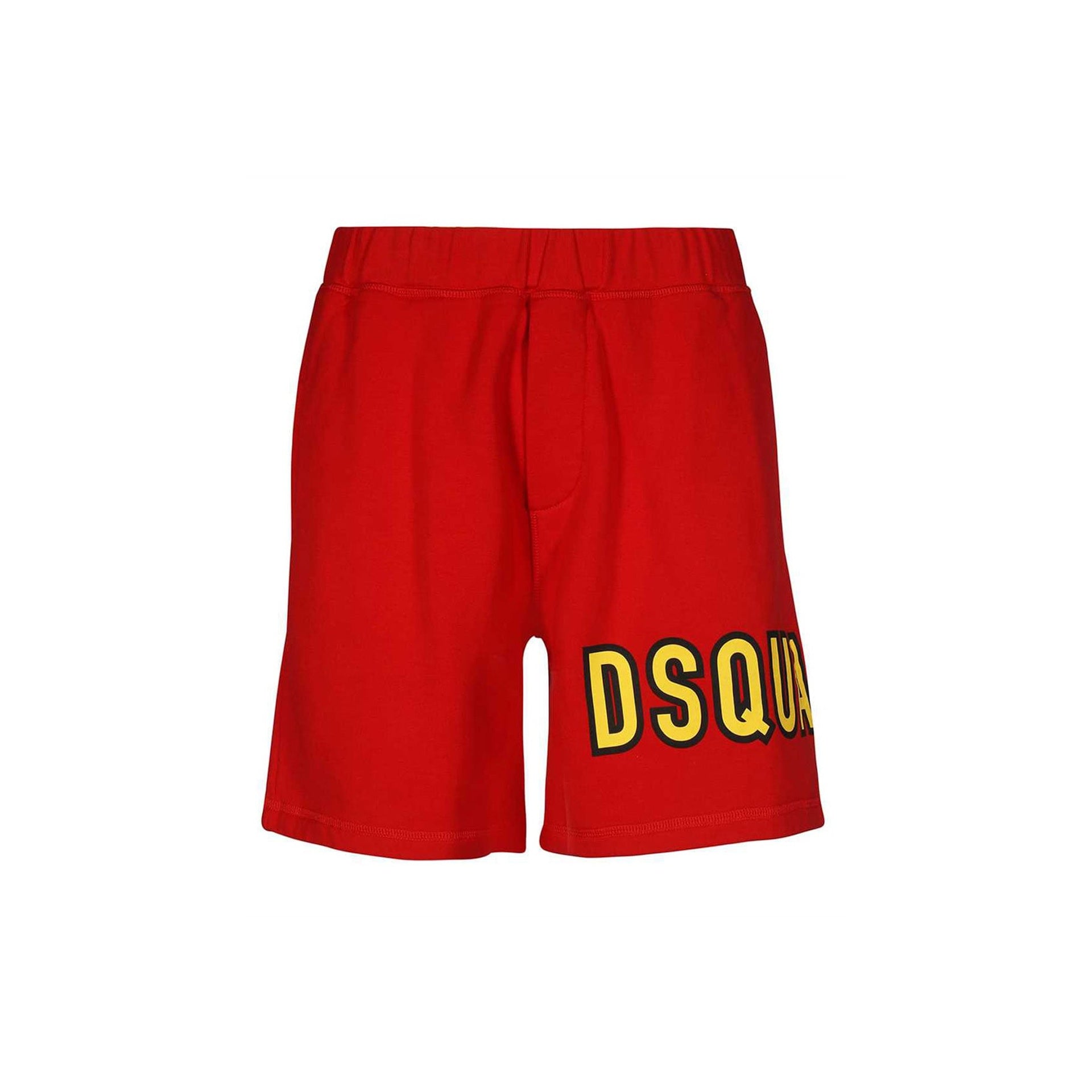 Short Dsquared2 homme en coton — rouge avec logo