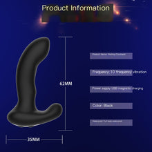 Stimulateur prostatique télécommandé — silicone, noir