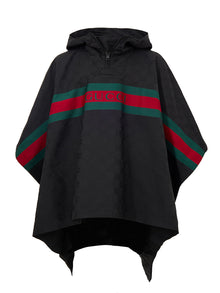 Cape Gucci noire — monogramme GG & Web logo