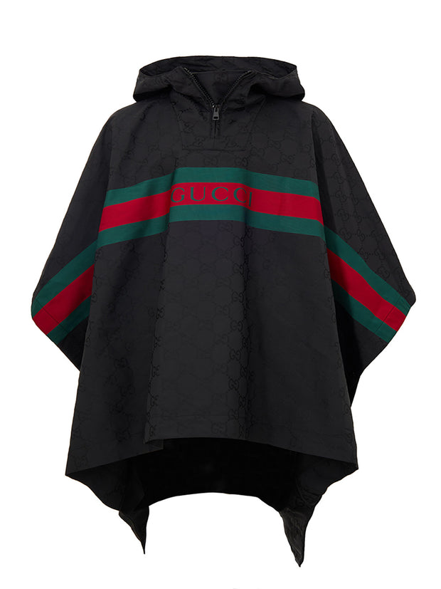 Cape Gucci noire — monogramme GG & Web logo