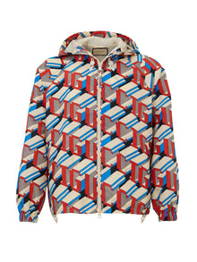 Veste Gucci en nylon à imprimé géométrique — multicolore