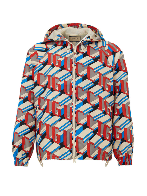 Veste Gucci en nylon à imprimé géométrique — multicolore