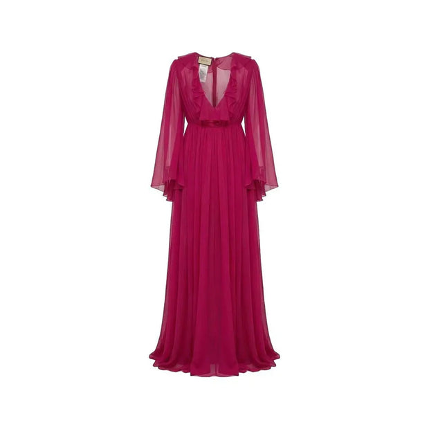 Robe midi Gucci en soie — rose