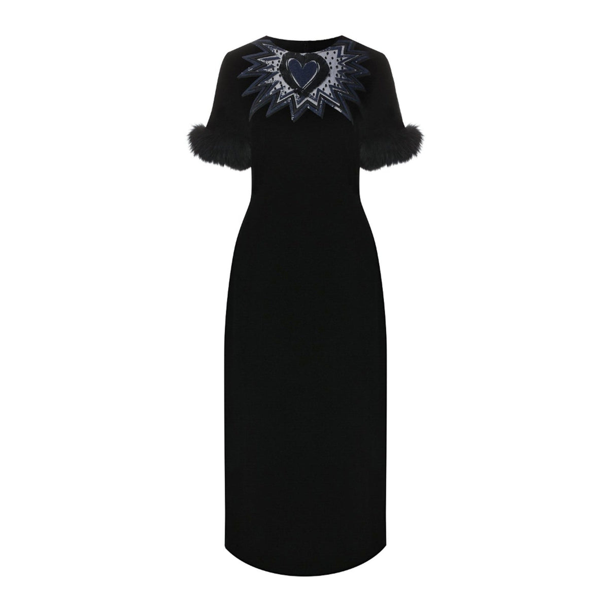 Robe midi Fendi en velours noir