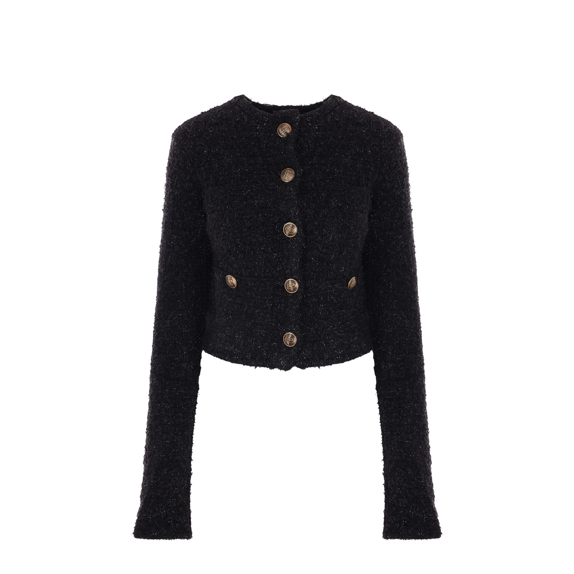 Cardigan court Balenciaga en bouclé — noir