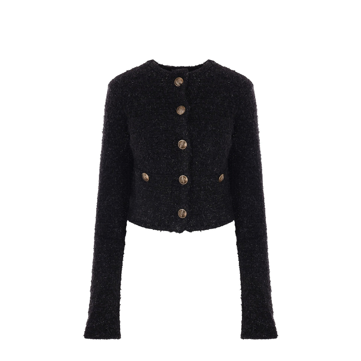 Cardigan court Balenciaga en bouclé — noir