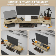 Rehausseur écran HOMCOM - configuration réglable