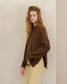Pull côtelé Lèmme en laine et cachemire - vue portée