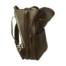 Sac à dos Old Angler en cuir pleine fleur brun foncé avec sangle trolley - vue complémentaire