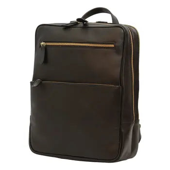 Sac à dos Old Angler en cuir pleine fleur noir