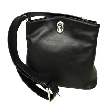 Sac seau Old Angler en cuir pleine fleur noir