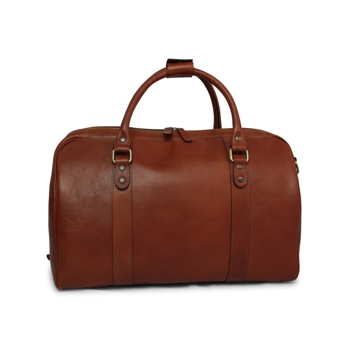 Sac de voyage Old Angler en cuir pleine fleur acajou - vue principale