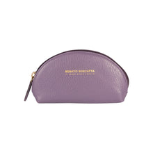 Pochette demi-lune Renato Borzatta RB1089Y en cuir grainé violet - vue principale