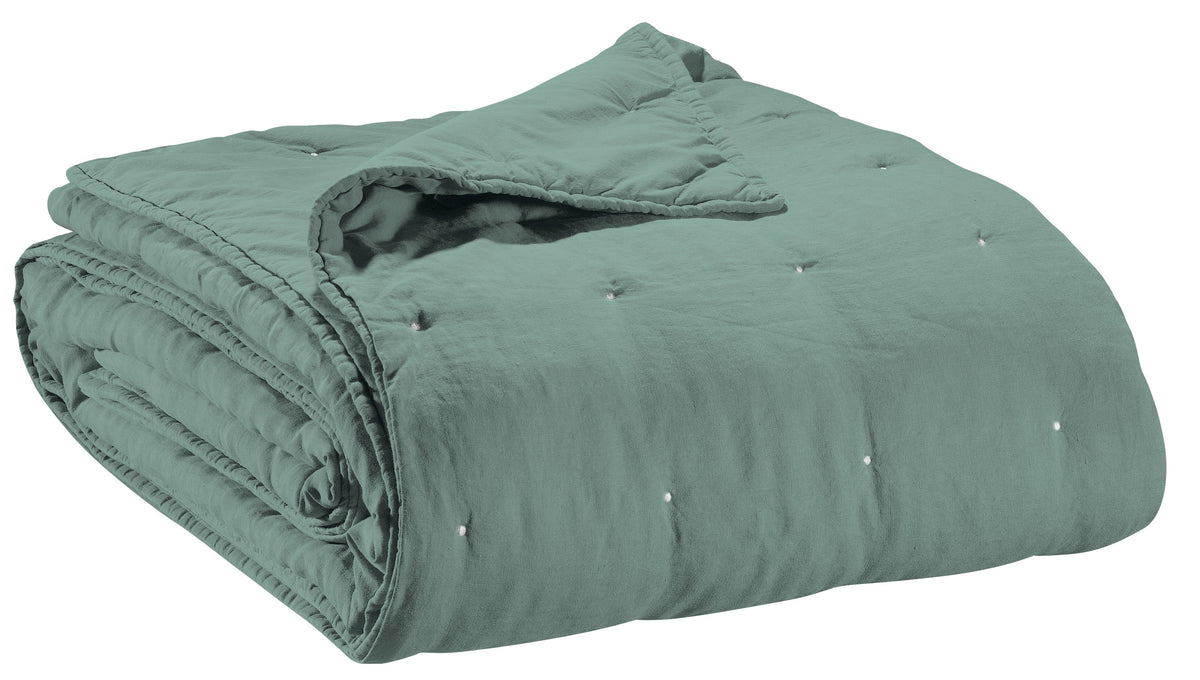Jeté de lit Zeff Vert de gris 240 x 260 — Vivaraise